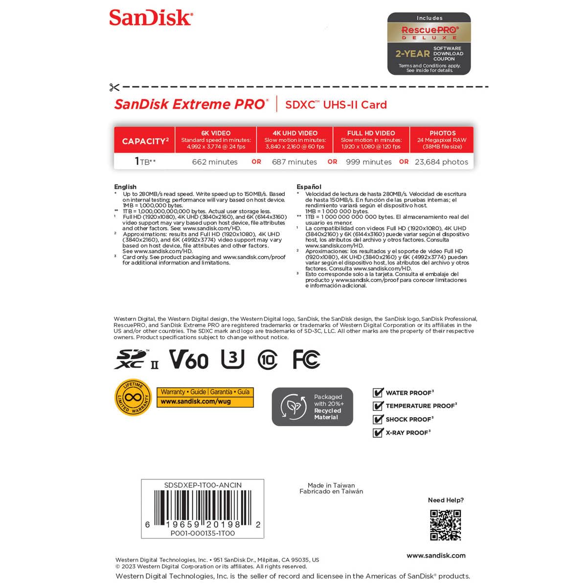Amazon | SanDisk 1TB Extreme PRO UHS-II V60 SDXCメモリー Amazon | SanDisk 1TB Extreme PRO UHS-II V60 SDXCメモリー